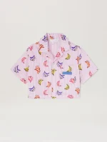 AOP Bananas Rose Pink Cropped Shirt