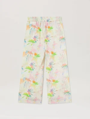 AOP Palms Butter Rose Pink Split Pant-1