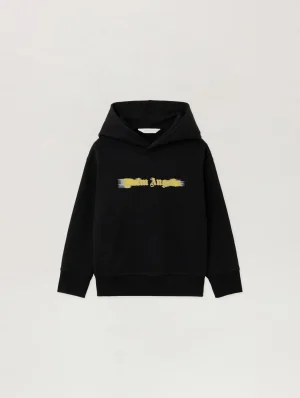 Blurred Logo Black Hoodie
