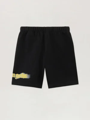Blurred Logo Black Sweatshort-1