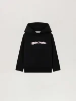 Blurred Pink Logo Black Hoodie