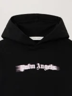 Blurred Pink Logo Black Hoodie-2