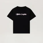 Blurred Pink Logo Black T-Shirt