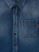 Brushed Denim Blue Overshirt-2