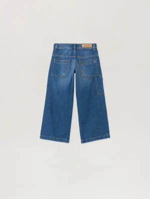 Brushed Logo Medium Blue Denim Pant-1