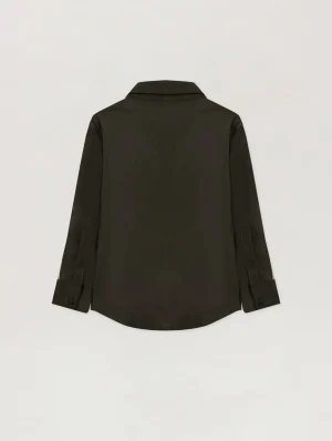 Coated Military Green Track Shirt-1