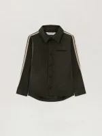 Coated Military Green Track Shirt