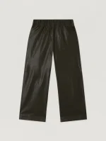Coated Track Loose Black Pant-1