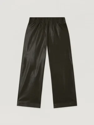 Coated Track Loose Black Pant-1