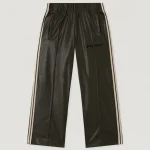 Coated Track Loose Black Pant