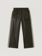Coated Track Loose Black Pant