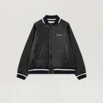 Coated Varsity Black Jacket