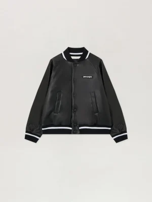 Coated Varsity Black Jacket