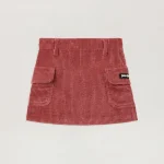 Corduroy Mini Antique Rose Cargo Skirt