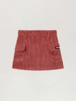 Corduroy Mini Antique Rose Cargo Skirt