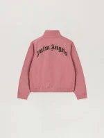 Curved Logo Antique Rose Crop Track Jacket-1