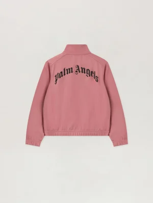 Curved Logo Antique Rose Crop Track Jacket-1