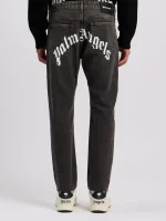 Curved Logo Denim Jeans-4