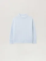 Curved Logo Light Blue Sweater