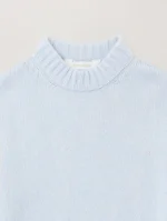 Curved Logo Light Blue Sweater-2