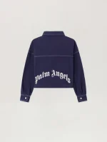 Curved Logo Navy Blue Flannel Shirt-1