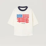Flag Graphic Over Off-White T-Shirt
