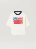 Flag Graphic Over Off-White T-Shirt