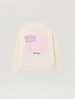 Flag Motif Off White Sweater