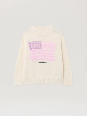 Flag Motif Off White Sweater