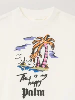 Happy Palms Graphic Off White T-Shirt-2