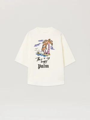 Happy Palms Graphic Off White T-Shirt
