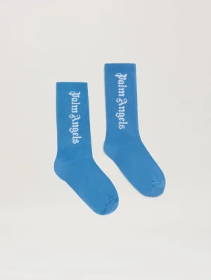 High Dusty Blue Socks