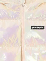 Iridescent Logo Pearl Rose Puffer Jacket-2