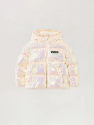 Iridescent Logo Pearl Rose Puffer Jacket