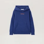 Knit Hoodie with Palm Tree Motif