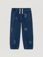 Letter Medium Blue Washed Sweatpant