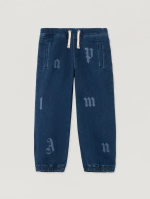 Letter Medium Blue Washed Sweatpant