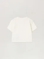 Logo Ribbed Baby Off White T-Shirt-1