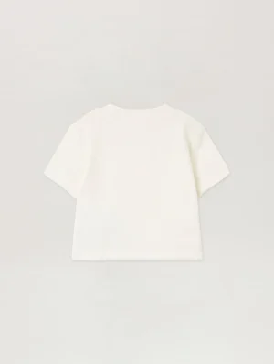 Logo Ribbed Baby Off White T-Shirt-1