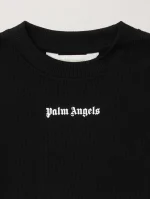 Logo Ribbed Long Sleeve Baby Black T-Shirt-2