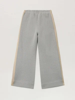 Lurex Wide Leg Silver Track Pant-1