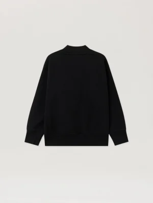 Neck Logo Black Sweatshirt-1