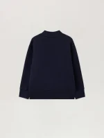 Neck Logo Navy Blue Sweatshirt-1