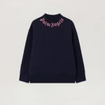 Neck Logo Navy Blue Sweatshirt