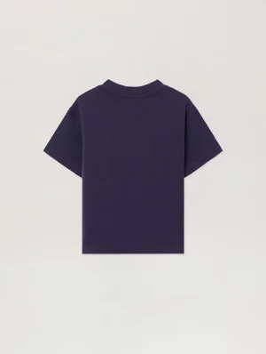 Neck Logo Navy Blue T-Shirt-1
