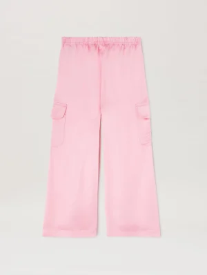 Pa Track Satin Rose Pink Sand Cargo Pant