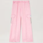 Pa Track Satin Rose Pink Sand Cargo Pant