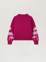 Palms Crop Fuchsia Sweater-1