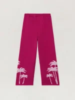 Palms Wide Leg Fuchsia Knit Pant-1