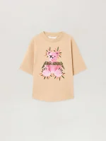 Punk Bear Beige T-Shirt